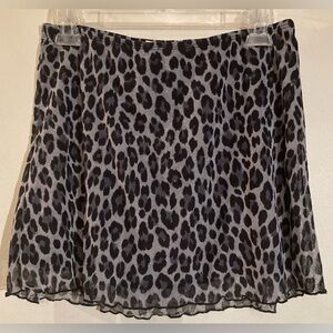 See You Monday Black and Gray Animal Print Mini Skirt